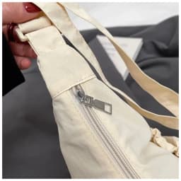 Sweet Korean Style Nylon Shoulder Bag Pleated Handbag Crossbody Bag Lightweight Tote Bag Drawstring Bag Outdoor