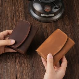 Vintage Crazy Horse Leather Credit Card Holder Wallet Mens Real Cowhide Slim ID VIP Business Cards Case Bag Small Coins Purses