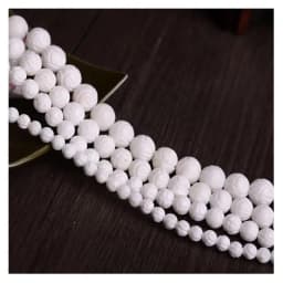 Natural 6/8/10 mm Beads White Lotus Carving Tridacna Shell Stone Buddha Prayer For Jewelry Making DIY Bracelet Necklace