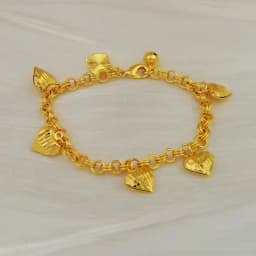 Dubai 24K Gold Plated Exquisite Women's Luxury Love Necklace Middle Eastern Elegant Heart Bracelet Copper Jewelry Two Piece Set