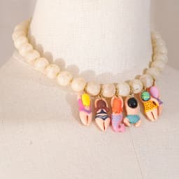 Creative Bikini Doll Necklace Adjustment Imitation Stone Neck Chain Gift Handmade Beads Chain Necklace Accessories