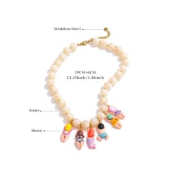 Creative Bikini Doll Necklace Adjustment Imitation Stone Neck Chain Gift Handmade Beads Chain Necklace Accessories