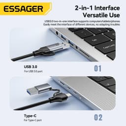 Essager 2 in 1 USB 3.0 Video Capture Card 4K HDMI to USB/Type-c Gaming Live Streaming Grabber Record For Switch Video Recorder