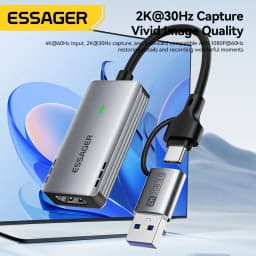 Essager 2 in 1 USB 3.0 Video Capture Card 4K HDMI to USB/Type-c Gaming Live Streaming Grabber Record For Switch Video Recorder