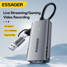 Essager 2 in 1 USB 3.0 Video Capture Card 4K HDMI to USB/Type-c Gaming Live Streaming Grabber Record For Switch Video Recorder