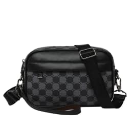 Casual Lightweight Business Shoulder Bags for Men PU Leather Messenger Bag Comfortable Wide Strap Crossbody Bags Designer Male