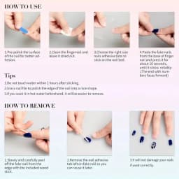 10 PCS Luxury Handmade Press on Nails Almond Purple Tenderness Design with 3-PIECE Tool Adhesive Nail Glue Tabs