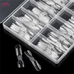 BNG Double-Side Dual Forms Set for Poly Nail Gel Almond Coffin Acrylic Nail Forms Nail Extension Mold Kit for DIY Manicure