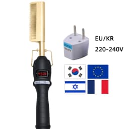 2 In1 Hot Comb Hair Straightener Electric Heating Comb Fast Heating Portable Travel Anti-Scald Beard Straightener Press Comb
