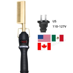 2 In1 Hot Comb Hair Straightener Electric Heating Comb Fast Heating Portable Travel Anti-Scald Beard Straightener Press Comb