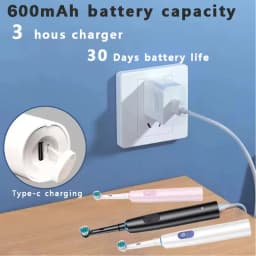 Round Rotating Electric Toothbrush for Adults, Soft Bristles, 5 Cleaning Modes, USB Rechargeable, with 4/8 Replacement Heads