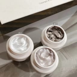 3 Colors No Wipe Pearl Cream Nail Sculpting Gel Textured Nail Art Docerarion DIY Salon Nail Cream for 3D Chrome Powder Manicure