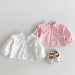 New Stylish and Fashionable Spring and Autumn Baby Shirt for Infants and Toddlers, Long-Sleeved Shirt with a Large Lapel