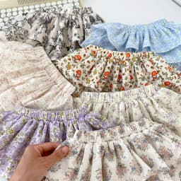 Baby Girls Floral Skirt Shorts 0-4Y Summer Double Layes Vintage Pink/black Floral Girls Tutu Skirt Cotton Toddler Pettiskirt