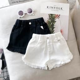 Girls Denim Shorts 2026 Summer 1-7Y Kids Short Jeans Solid Color Fashion Comfotable Clothing with Korean Style Pants