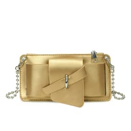 Bead Chain Women's PU Mobile Phone Crossbody Bag For Daily Commute Office Work Solid Color Shoulder Bag Lady Purses