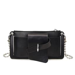 Bead Chain Women's PU Mobile Phone Crossbody Bag For Daily Commute Office Work Solid Color Shoulder Bag Lady Purses