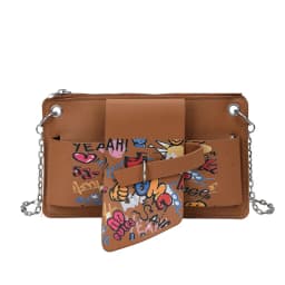 Bead Chain Women's PU Mobile Phone Crossbody Bag For Daily Commute Office Work Solid Color Shoulder Bag Lady Purses