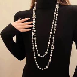 Luxury Multi-Layer Pearl Necklace, Elegant Minimalist Long, Autumn Winter Sweater Chain Women’s, Daily/Office Versatile