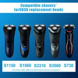 6pcs SH30 50 70 90 Replacement Head Compatible with Philips Norelco Series 3000/2000/1000