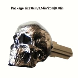 Stainless Steel Skull Motorcycle Key Decorative Hat, Unique Gift for Cyclists, Skull Keychain Decoration (Key Not Included)