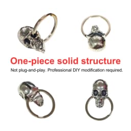 Stainless Steel Skull Motorcycle Key Decorative Hat, Unique Gift for Cyclists, Skull Keychain Decoration (Key Not Included)