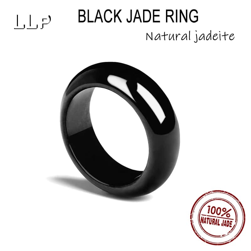 Natural Old Mine A Grade Black Jade Ring - Genuine Dark Jade Ring Elegant Jewelry Accessory Fine Quality