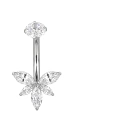 ASTM F136 Titanium Navel Ring PIERC Belly Navel Rings Zircon Paved Top Threaded Piercing Belly Button Ring Factory Body Jewelr