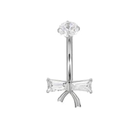 ASTM F136 Titanium Navel Ring PIERC Belly Navel Rings Zircon Paved Top Threaded Piercing Belly Button Ring Factory Body Jewelr