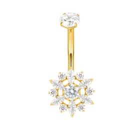 ASTM F136 Titanium Navel Ring PIERC Belly Navel Rings Zircon Paved Top Threaded Piercing Belly Button Ring Factory Body Jewelr