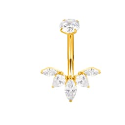 ASTM F136 Titanium Navel Ring PIERC Belly Navel Rings Zircon Paved Top Threaded Piercing Belly Button Ring Factory Body Jewelr
