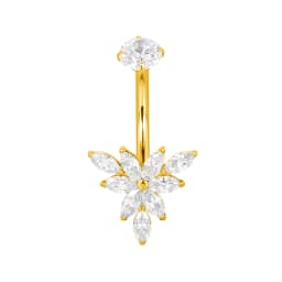 ASTM F136 Titanium Navel Ring PIERC Belly Navel Rings Zircon Paved Top Threaded Piercing Belly Button Ring Factory Body Jewelr