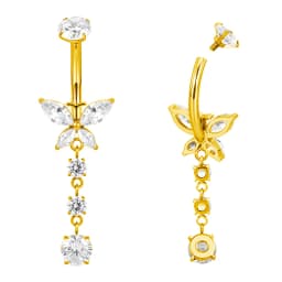 ASTM F136 Titanium Navel Ring PIERC Belly Navel Rings Zircon Paved Top Threaded Piercing Belly Button Ring Factory Body Jewelr