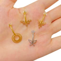 ASTM F136 Titanium Navel Ring PIERC Belly Navel Rings Zircon Paved Top Threaded Piercing Belly Button Ring Factory Body Jewelr