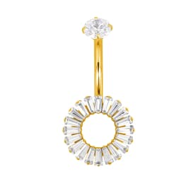 ASTM F136 Titanium Navel Ring PIERC Belly Navel Rings Zircon Paved Top Threaded Piercing Belly Button Ring Factory Body Jewelr