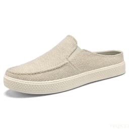 Summer breathable solid color versatile and comfortable one foot men's cloth shoes casual lightweight half drag loafers