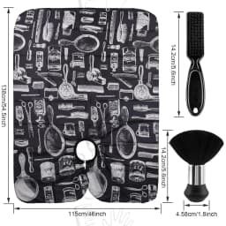 WANMEI Hair Cutting Barber Cape Set with Neck Duster Brush Barber Brush Professional Barber Accessories Salon Cleaning Supplies
