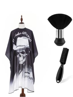 WANMEI Hair Cutting Barber Cape Set with Neck Duster Brush Barber Brush Professional Barber Accessories Salon Cleaning Supplies