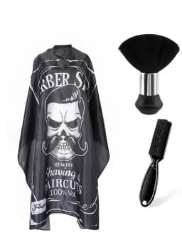 WANMEI Hair Cutting Barber Cape Set with Neck Duster Brush Barber Brush Professional Barber Accessories Salon Cleaning Supplies