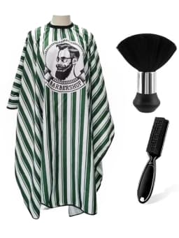 WANMEI Hair Cutting Barber Cape Set with Neck Duster Brush Barber Brush Professional Barber Accessories Salon Cleaning Supplies