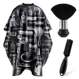 WANMEI Hair Cutting Barber Cape Set with Neck Duster Brush Barber Brush Professional Barber Accessories Salon Cleaning Supplies