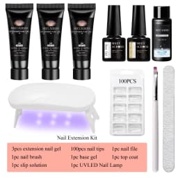 10pcs 20ml Extension Nail Gel Polish Set Acrylic Crystal Building Full Polygel For Nails Kit UV Varnish Nail Art Manicure Kit