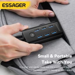 Essager 7 Ports USB HUB 3.0 High Speed Multi USB 3.0 Splitter Type c USB 2.0 Expander Power Adapter For PC Computer