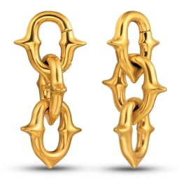 Casvort 2PCS 316L Stainless Steel Cool Chain Ear Weights Hangers Expander Piercing Women Man Body Earrings Fashion Jewelry Gift