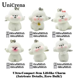 UniCrena Cute Bichon Frise Dog Keychain Bag Charm for Backpack Handbag Purse Car Keys Keychain Cute Pet Lover Gift for Her Him