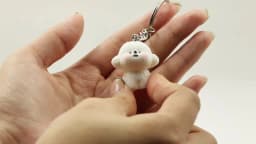 UniCrena Cute Bichon Frise Dog Keychain Bag Charm for Backpack Handbag Purse Car Keys Keychain Cute Pet Lover Gift for Her Him
