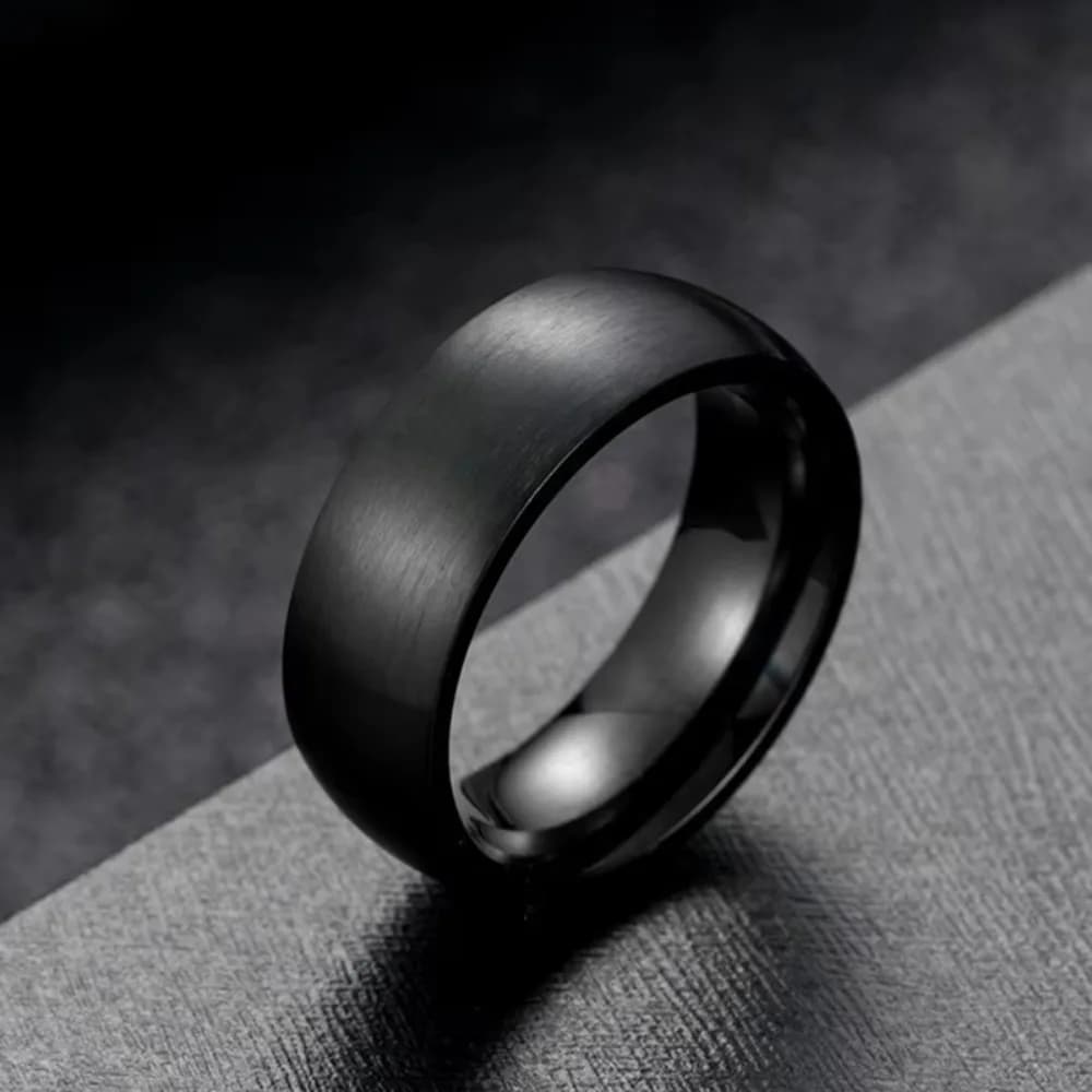 Black Solid Simple Vintage Rings Classic Men Stainless Steel Rings Matte Men Engagement Wedding Bands Jewelry Gift Wholesale