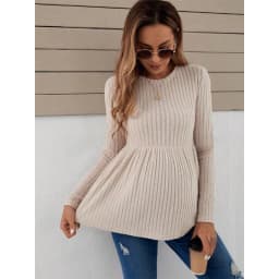 Pregnant Women's Fashion Long Sleeve Knitted Spring Autumn T-shirt Tops Maternity Clothes