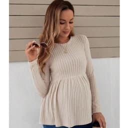 Pregnant Women's Fashion Long Sleeve Knitted Spring Autumn T-shirt Tops Maternity Clothes