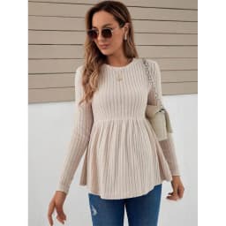 Pregnant Women's Fashion Long Sleeve Knitted Spring Autumn T-shirt Tops Maternity Clothes